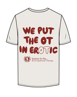 The Mens Tee - Bone - Institute 4 Sex & Occupational - Left Chest Stacked & Back Stacked - Red (8B2824)