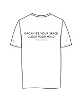 The Womens Tee - White - Neatly - Center Chest & Back Center Stacked - Black