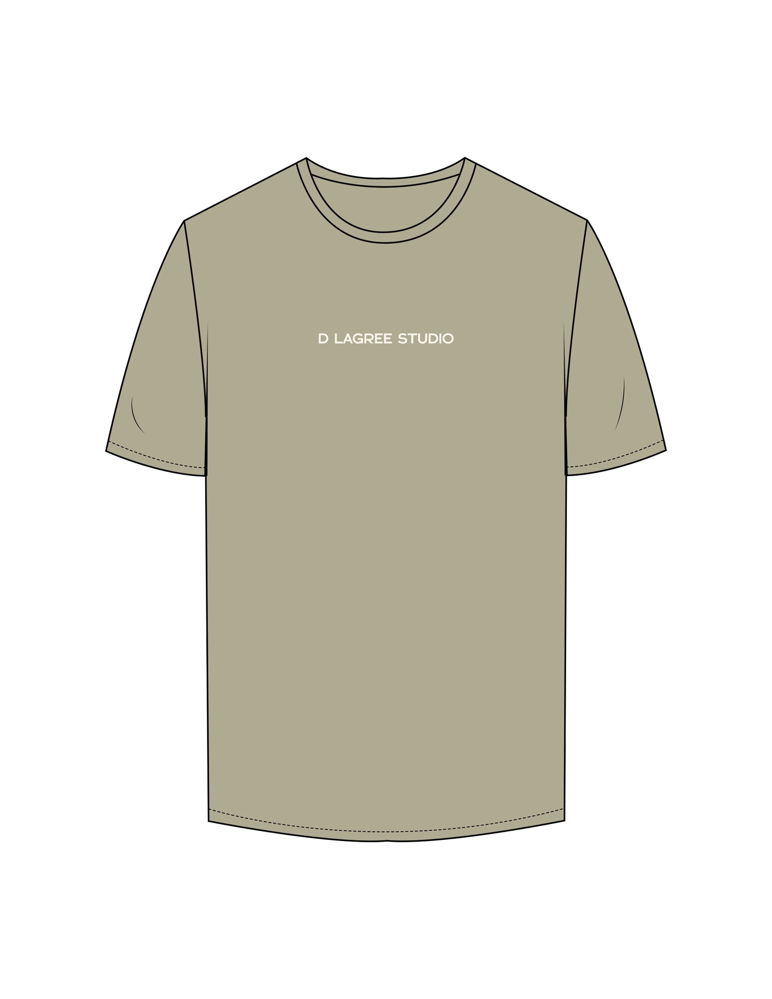 The Mens Heavyweight Tee - Pistachio - D Lagree - Center Chest - Printed - White