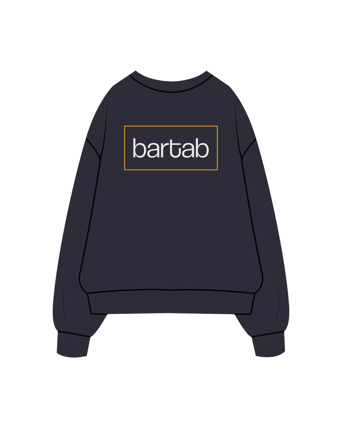The Mens Heavyweight Crewneck - Midnight - Bartab - Left Chest & Center Back - Printed - Full Color