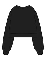 The Womens Crop Crewneck - Black - Polish Dentistry - Left Chest Stacked - Embroidered - Full Color
