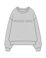 The Mens Crewneck - Heather - Wicked Core - Center Chest - Tone on Tone