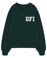 The Mens Classic Crewneck - Pine Green - GPT - Left Chest - FGI - White