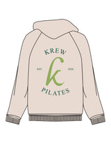 The Recycled Unisex Zip Hoodie - Polar - Krew Pilates - Left Chest Stacked & Back Stacked - Printed - Full Color