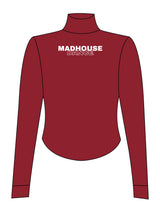 The 3/4 Crop Zip Jacket - Red - Mad House - Left Chest "MH" & Back Stacked - White