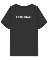 The Mens Heavyweight Tee - Washed Black - Core Lab - Center Chest & Back Center "Coach" - Printed - White