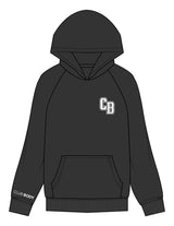 The Mens Hoodie - Washed Black - Club Body - Left Chest "CB" & Right Sleeve - Printed - Full Color