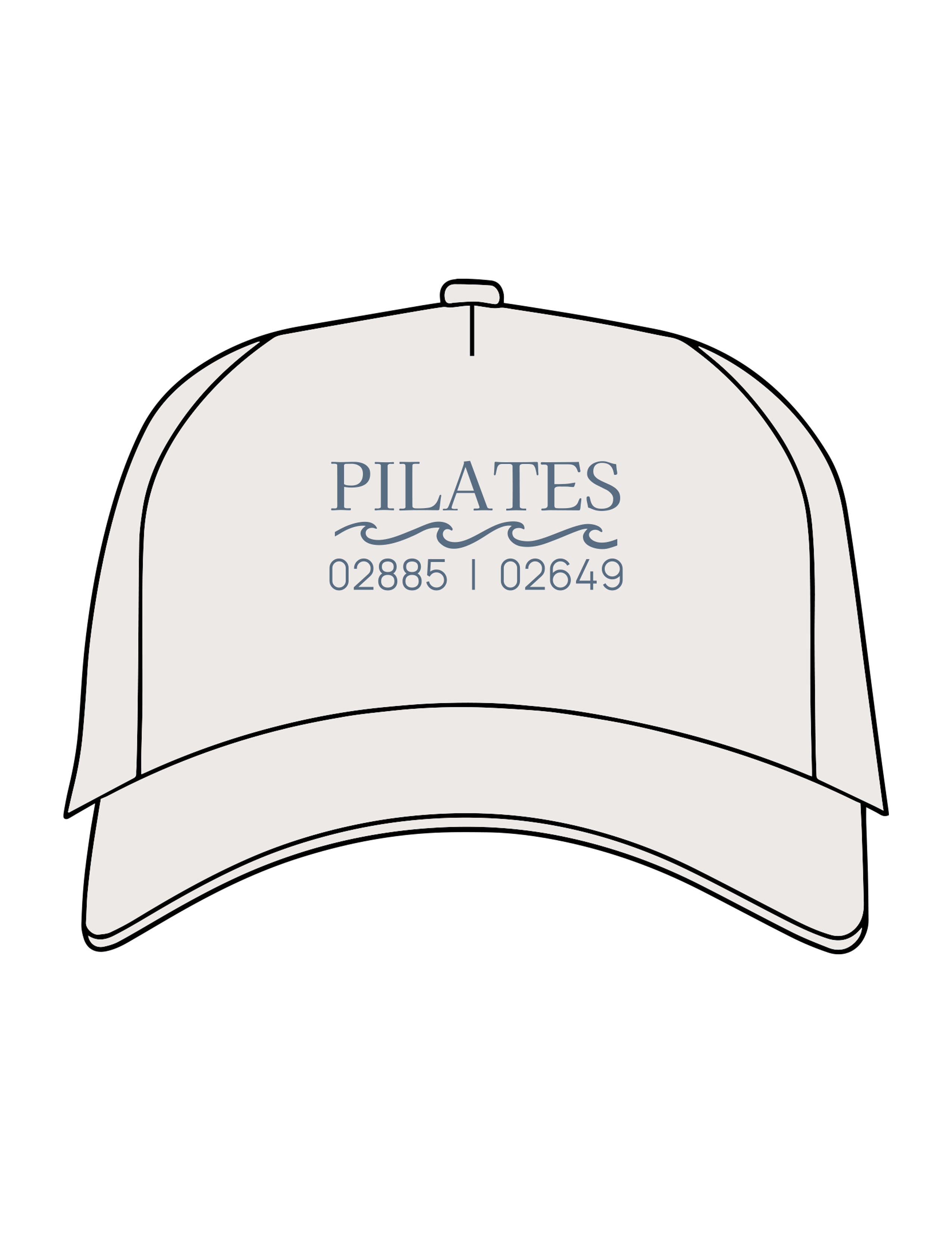 The Canvas Cap - Bone - Studio47 Pilates - Center Crown Stacked - Embroidered - Blue