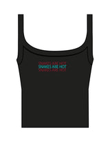 The Micro Rib Strappy Crop Tank - Black - DBACKS - Center Chest Stacked - Printed - Full Color