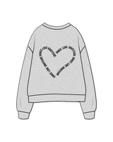 The Womens Crewneck - Heather - Vibe Hot Yoga & Pilates - Left Chest & Back Heart - Printed - Black