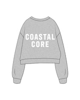 The Oversized Crop - Heather - Coastal Core - Left Chest & Back Center Stacked - White