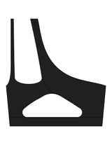 The One Shoulder Bra - Black - The Vault - Center Chest - Printed - Yellow Green