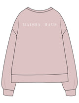 The Recycled Unisex Crewneck - Blush - Maisha Haus - Center Chest Stacked & Center Back - Printed - White