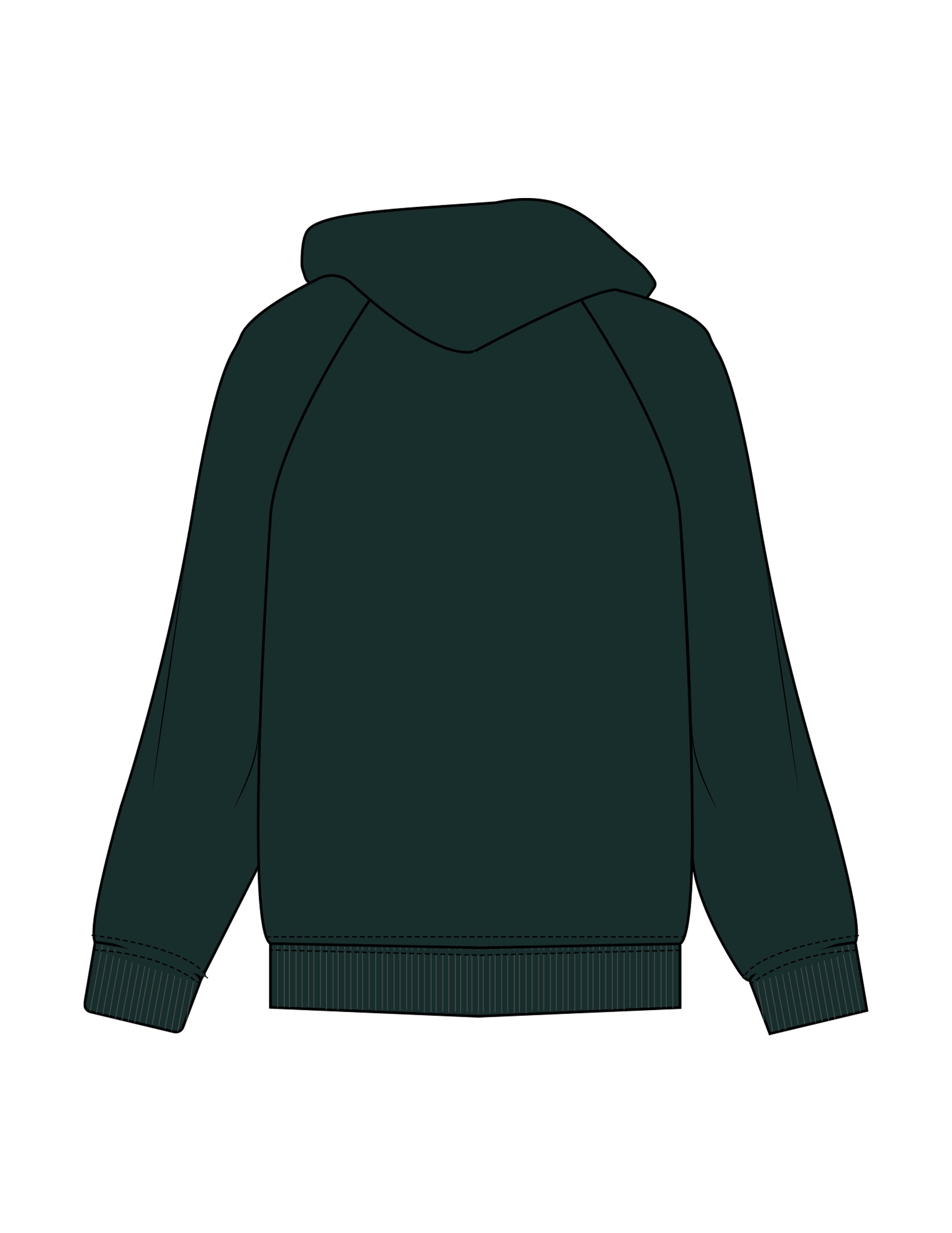The Mens Heavyweight Hoodie - Pine Green - ZENERGY CYCLING - Center Chest Stacked - Embroidered - Tone on Tone