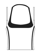 The Piped Tank - White - Karve Lagree Fit - Center Chest - Printed - Black