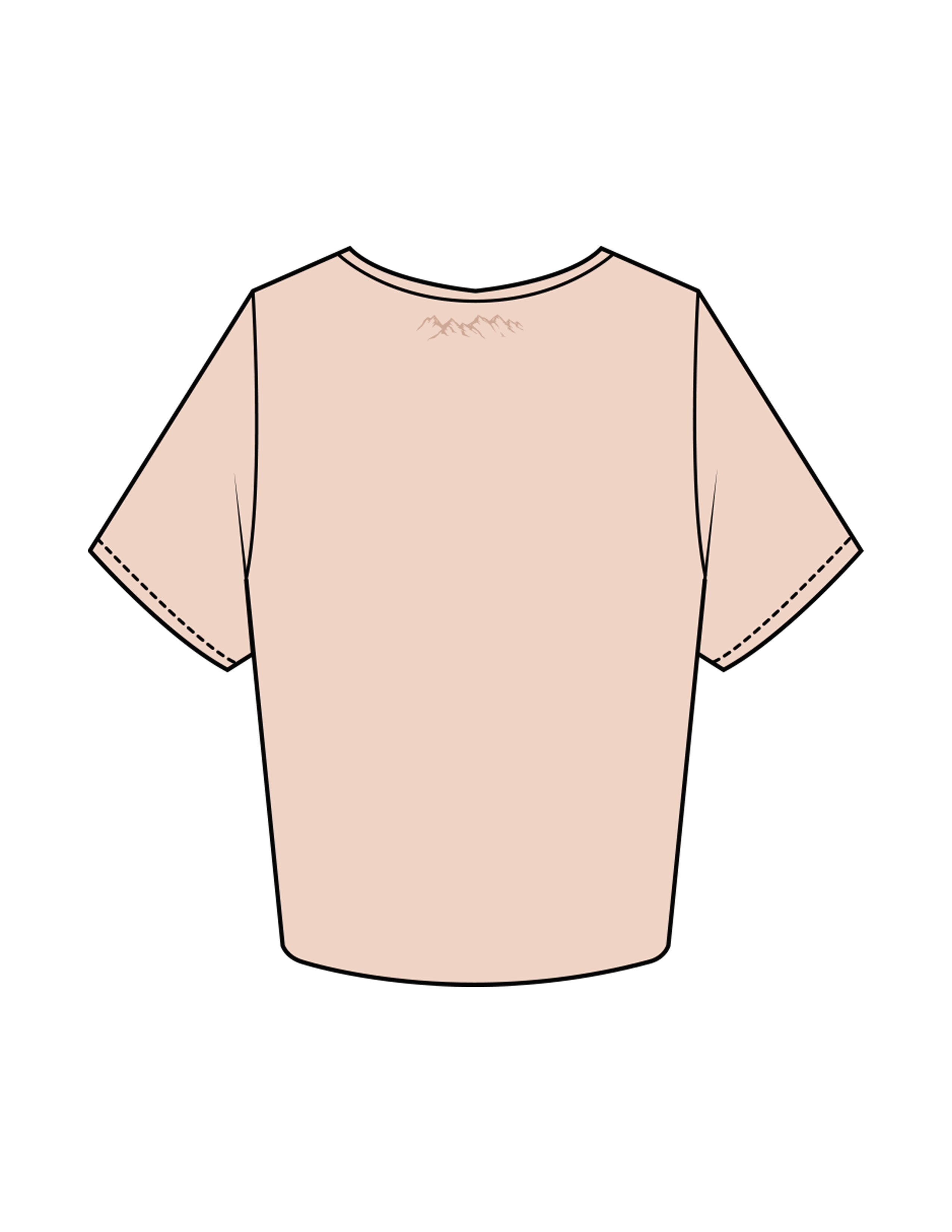 The Crop Tee - Pale Pink - HIIT Performance - Left Chest Stacked & Back Neckline - Printed - White
