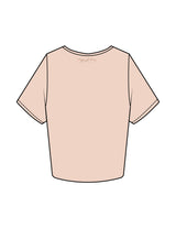 The Crop Tee - Pale Pink - HIIT Performance - Left Chest Stacked & Back Neckline - Printed - White