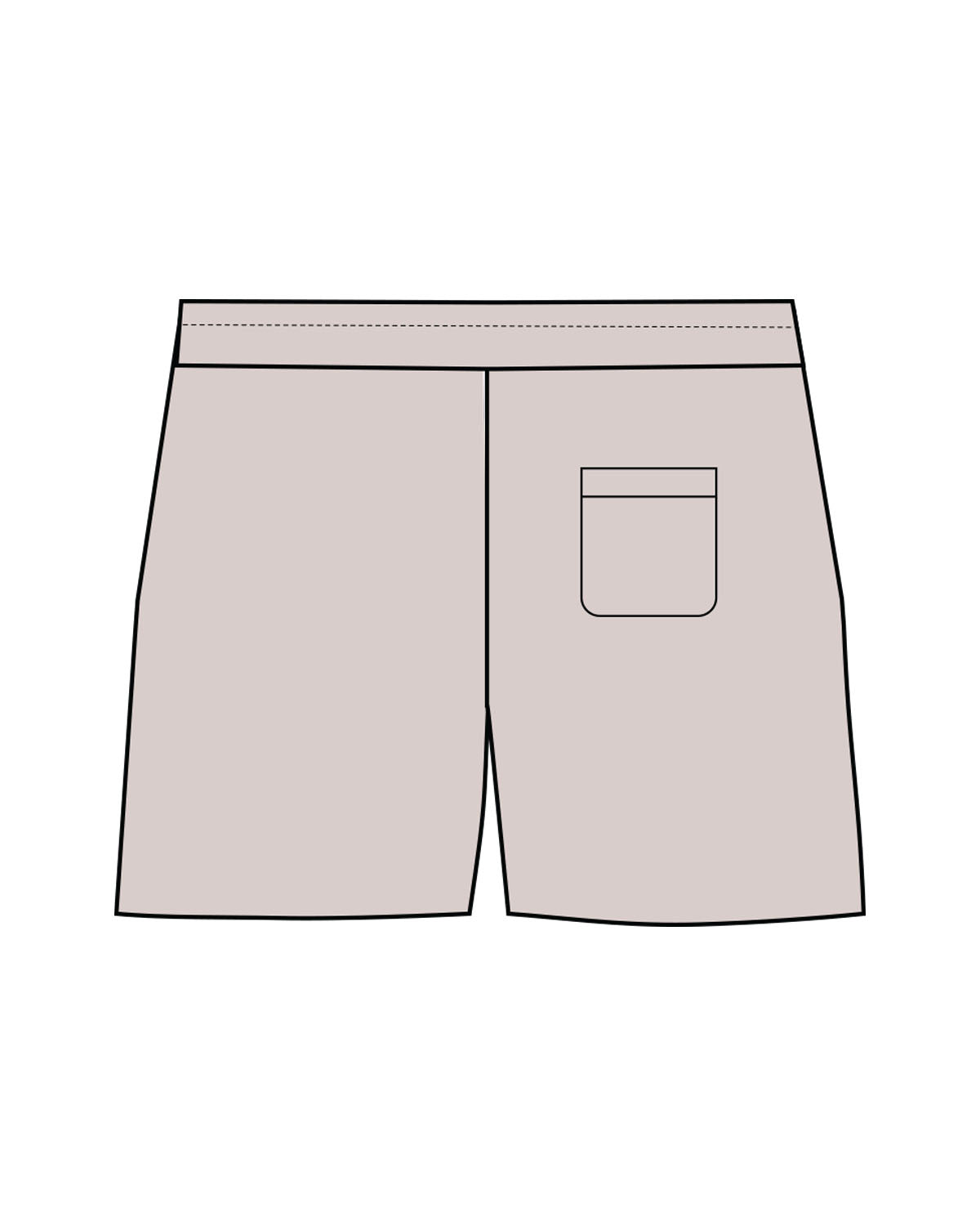 The Womens Sweat Shorts - Bone - Pilates Leucadia - Left Leg - Embroidered - Tone on Tone