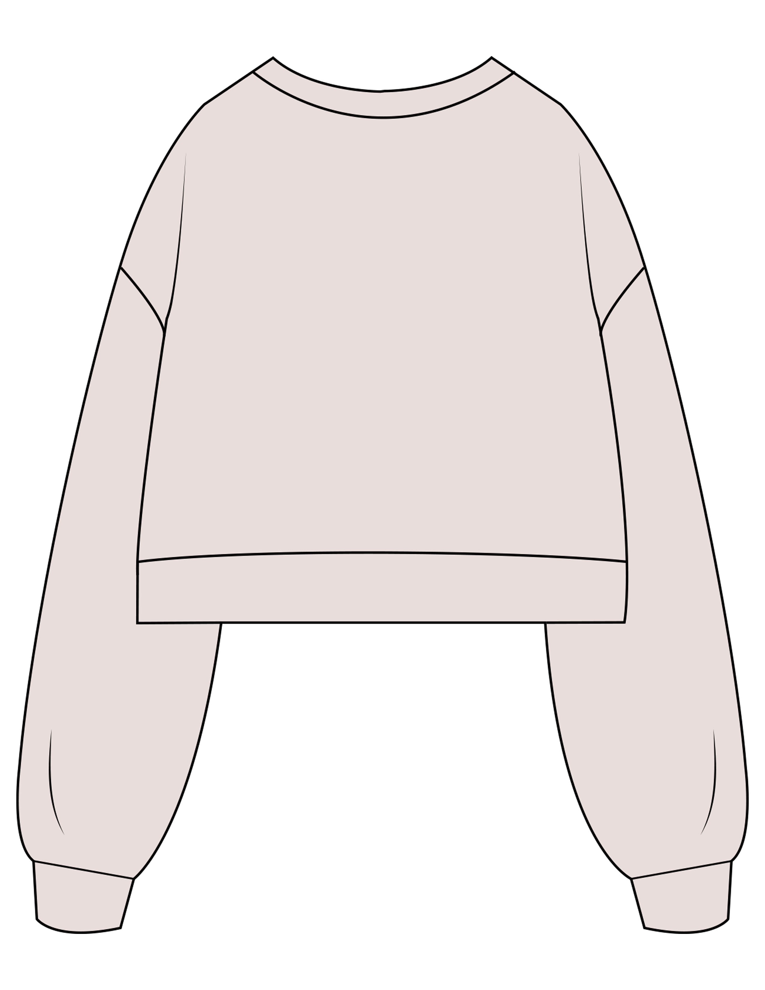 The Womens Crop Crewneck - Bone - XO Pilates - Chest Stacked - Printed - Maroon