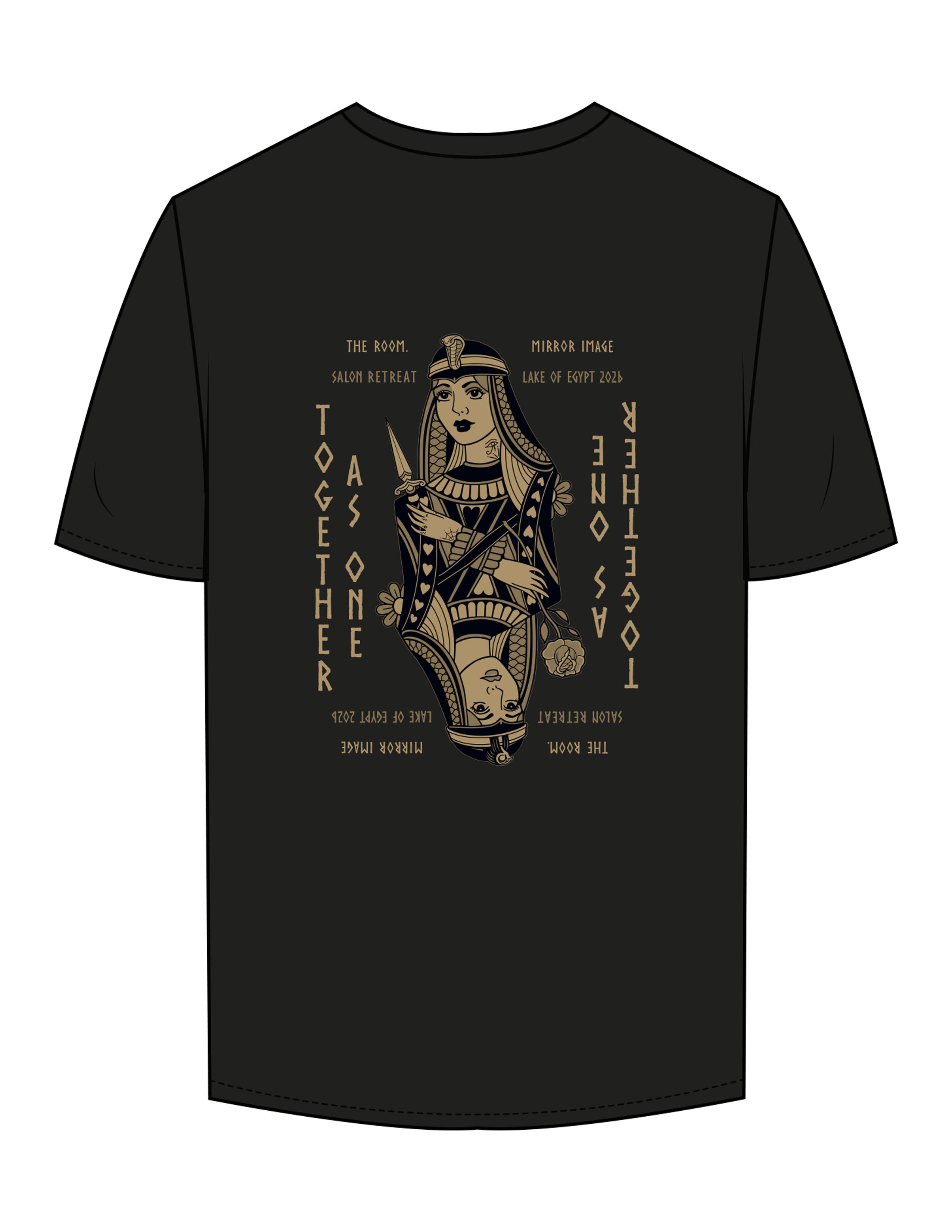 The Mens Tee - Black - The Room. - Left Chest Stacked & Back Image - Printed - Full Color