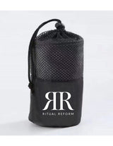 The Gym Towel - Black - Ritual Reform - Front Bottom - Embroidered - Butter - The Gym Towel Bag - Center Body Stacked - Printed - White