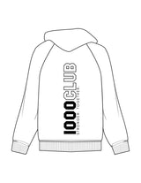 The Mens Classic Hoodie - White - HiLo - Center Chest Round & Back Vertical - Printed - Black