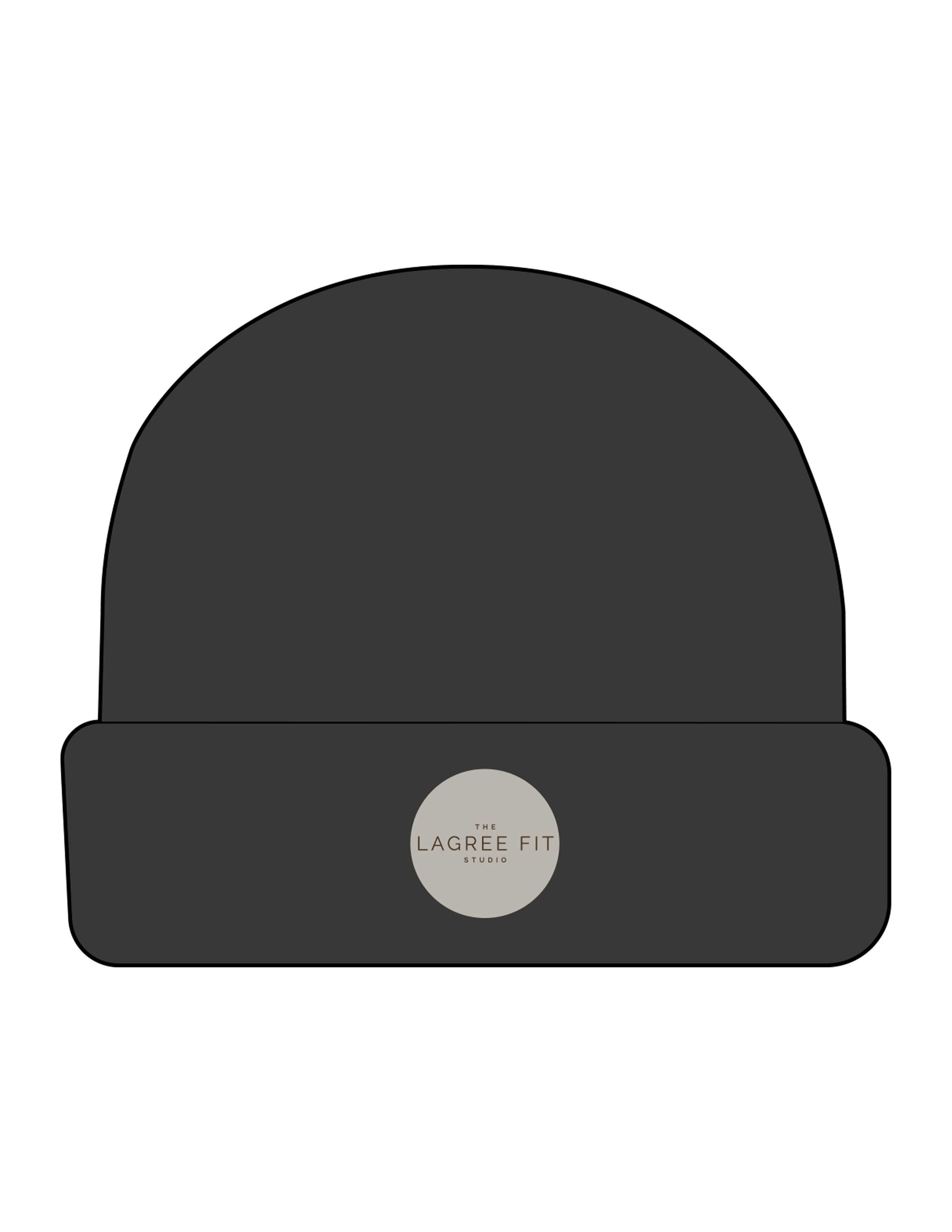 The Cable Knit Beanie - Coal - Lagree Fit Studio - Center Brim - EMB - Full Color