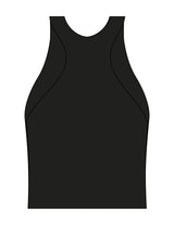 The High Neck Racer Tank - Black - Form Charleston - Center Chest Stacked - Printed - White
