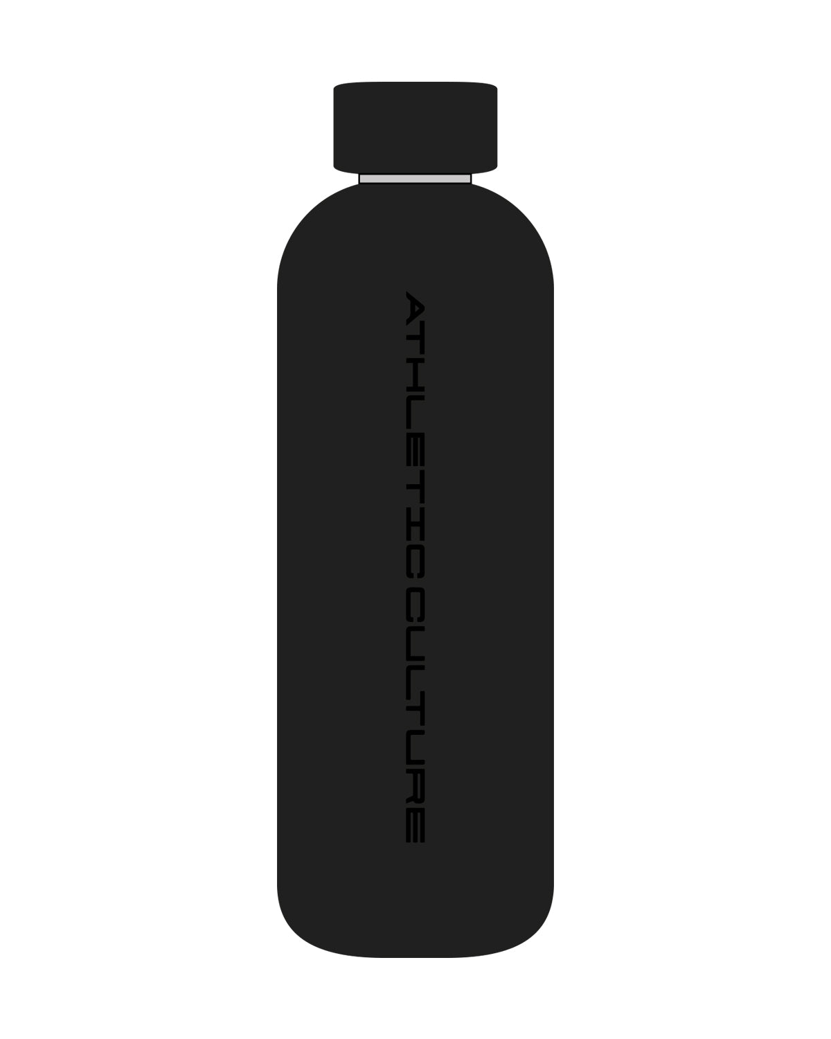The Water Bottle - Black - Athletic Culture - Center - Text - Tone on Tone