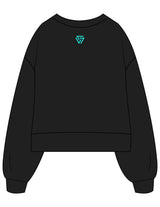 The Womens Heavyweight Crop - Black - LVL - Center Chest & Back Neckline - Printed - Full Color