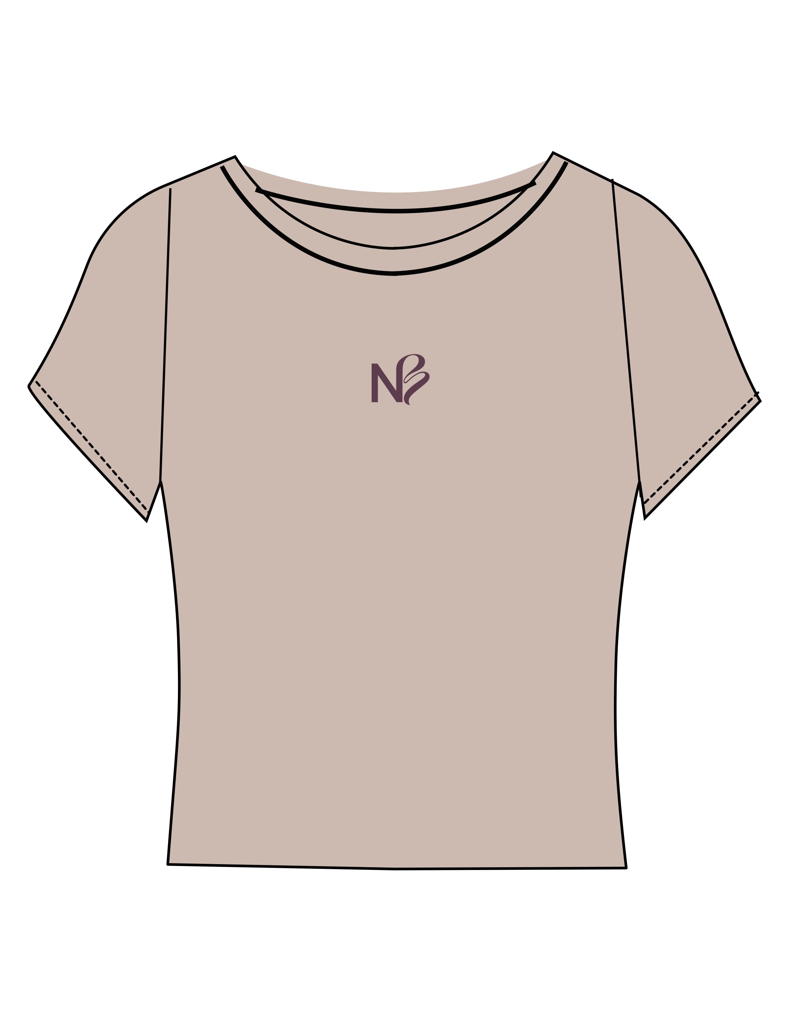 The Sporty Crop Short Sleeve - Light Brown - Neighborhood Barre - Center Chest "NB" - Printed - Purple