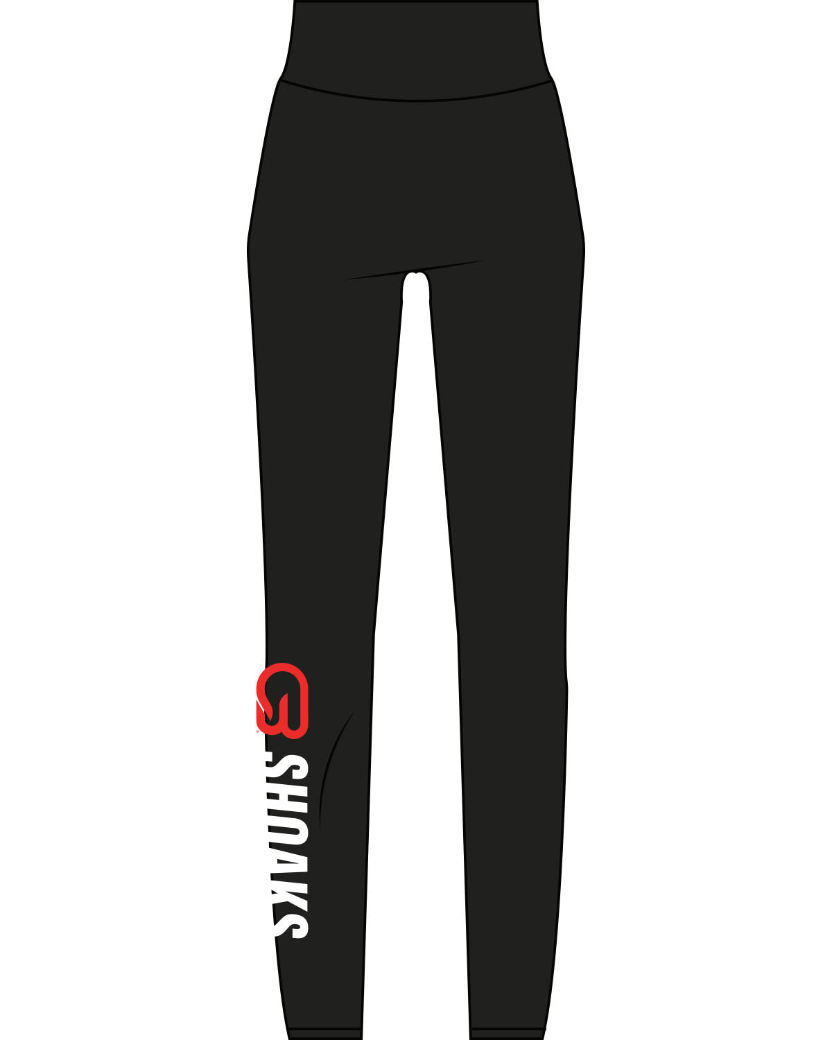 The Basic Legging - Black - Pineda Fitness LLC - Right Leg - Printed - Full Color