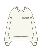 The Womens Heavyweight Crewneck - Off White - Mind Body - Left Chest Stacked & Back Center - Full Color