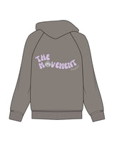 The Womens Zip Hoodie - Washed Gray - The Mvmt by Amanda - Left Chest & Back Stacked - Printed - Full Color