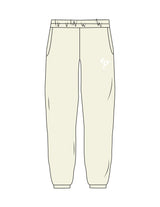 The Womens Sweatpants - Butter - Elevate Pilates - Left Leg "EP" - Printed - White