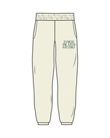 The Womens Sweatpants - Butter - Forte Pilates - Left Leg - Dark Green
