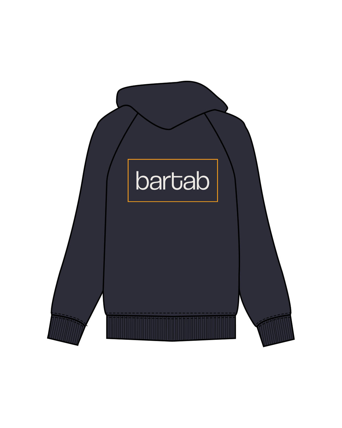 The Mens Heavyweight Hoodie - Midnight - Bartab - Left Chest & Center Back - Printed - Full Color