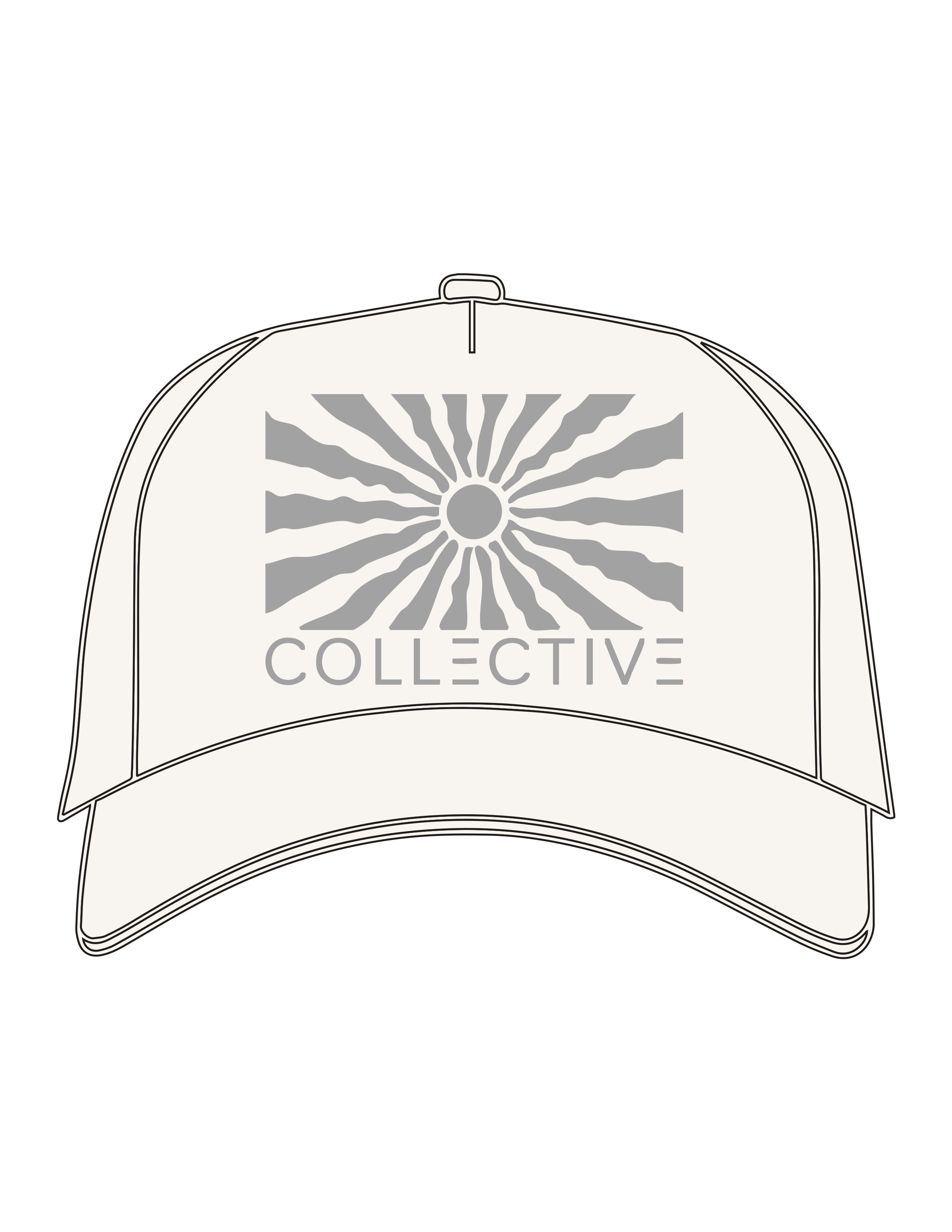 The Foam Trucker - Off White - Collective Studios - Center Crown Stacked - Printed - Light Grey