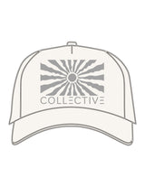 The Foam Trucker - Off White - Collective Studios - Center Crown Stacked - Printed - Light Grey