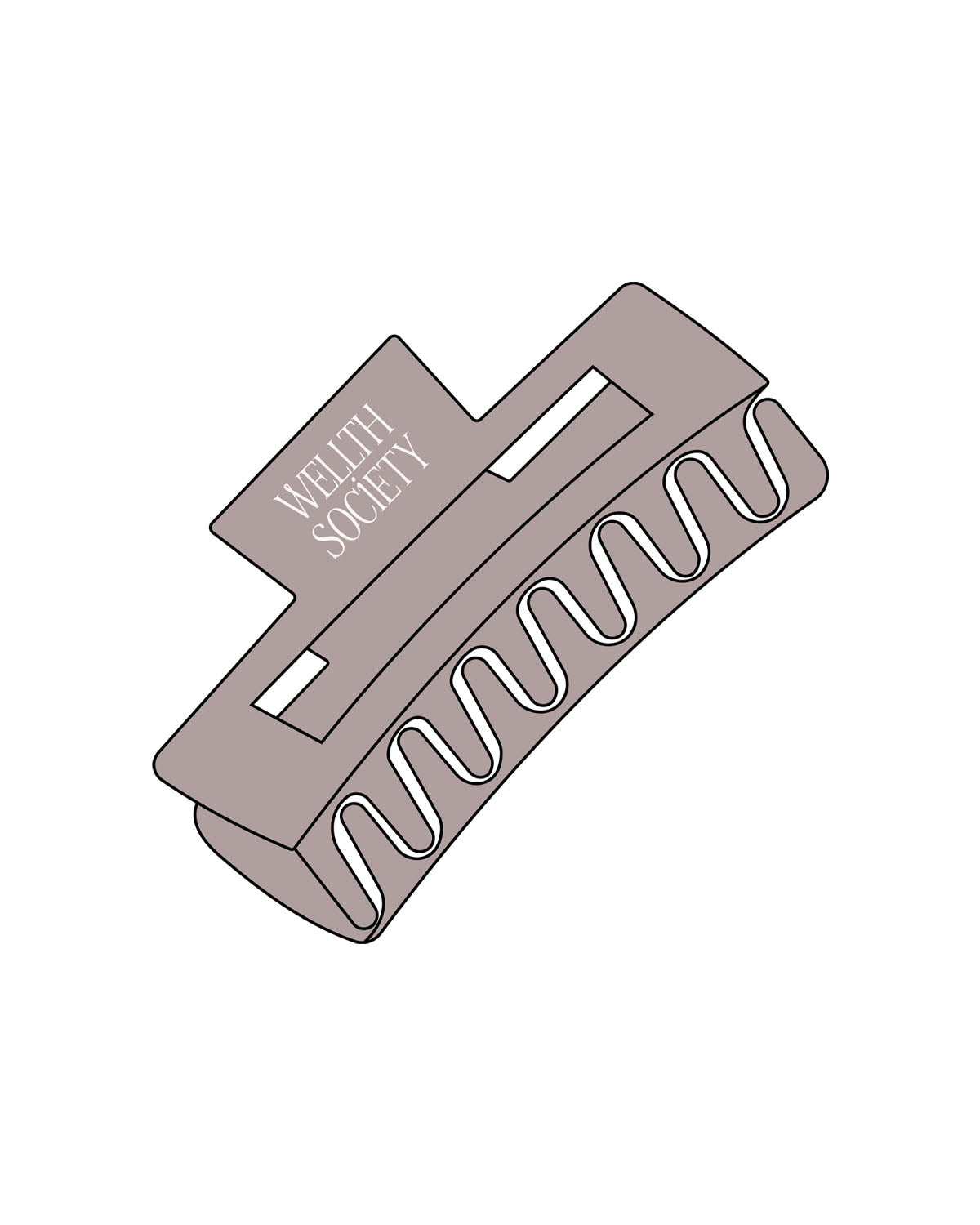 The Claw Hair Clip - Mauve - Wellth Society - Center Handle - Printed - Ivory