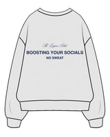 The Mens Crewneck - White Heather - Lynn Club Social - Left Chest & Back Center - Navy