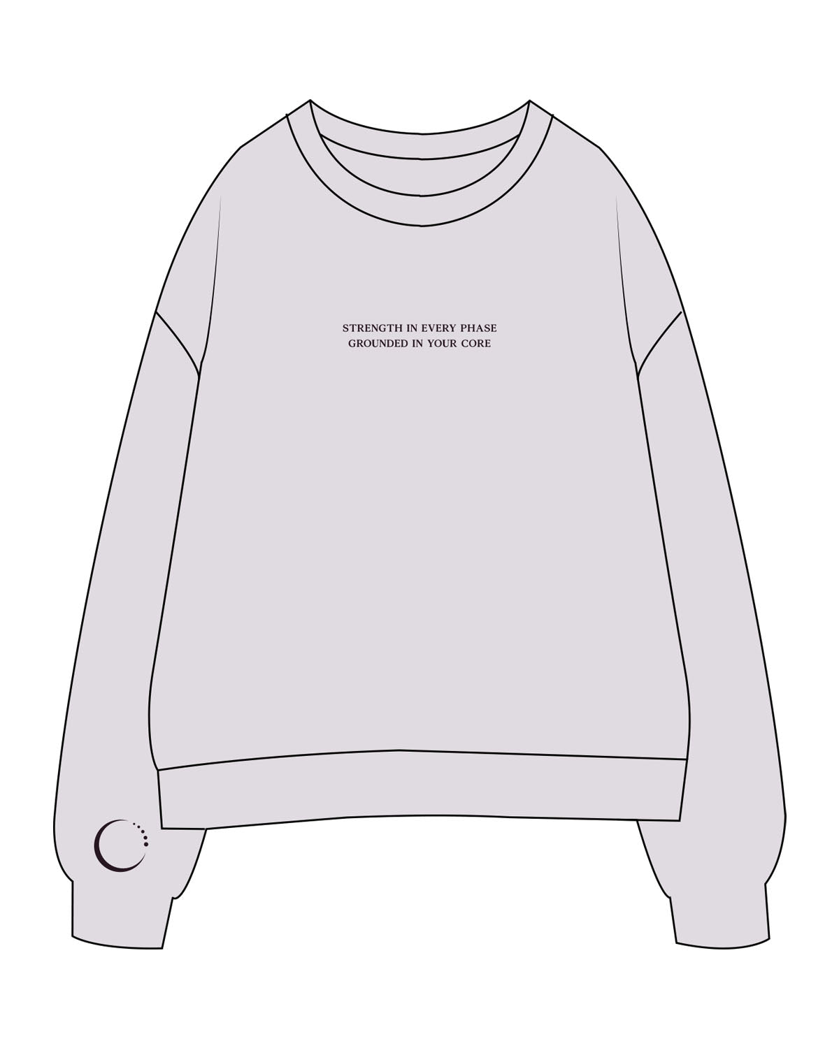 The Womens Crewneck - Orchid - Core Crown Point - Center Chest Embroidered - Right Wrist Printed - Plum