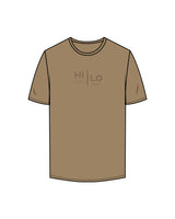 The Mens Tee - Sand - HiLo - Center Chest Stacked - Tone on Tone