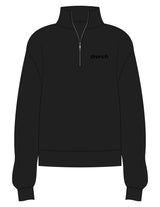 The Mens 1/4 Zip - Black - Drench - Left Chest - Embroidered - Tone on Tone
