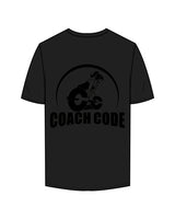 The Mens Tee - Black - Coach Code - Center Chest & Back Center - Tone on Tone