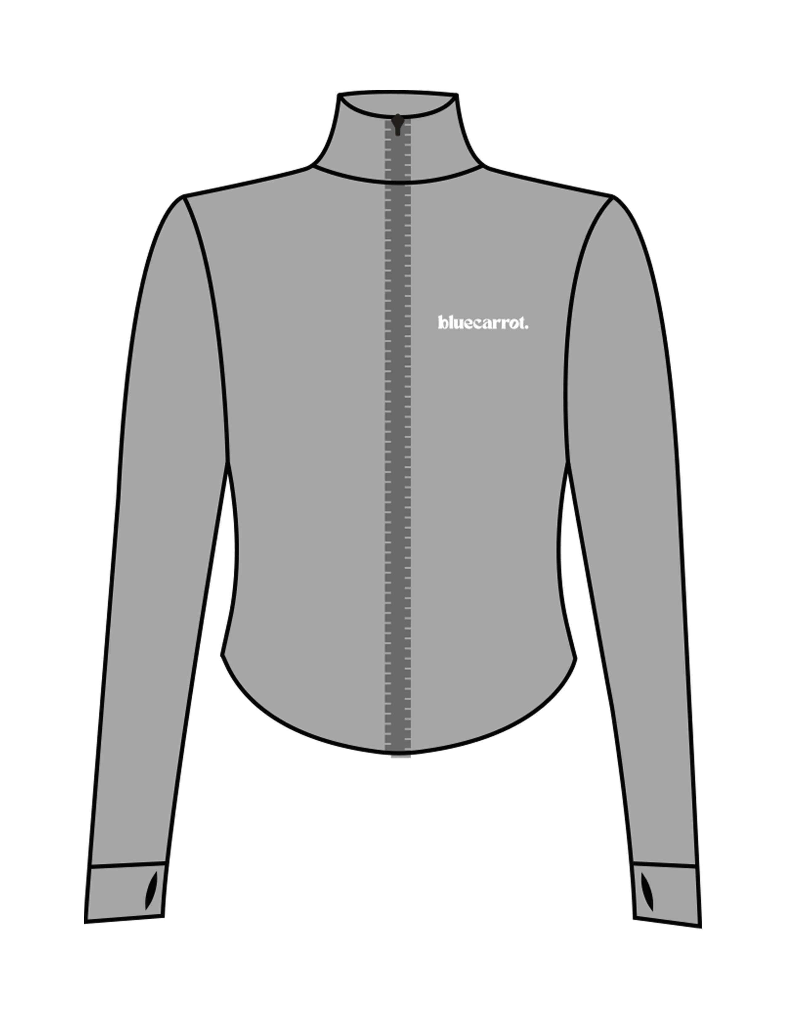 The 3/4 Crop Zip Jacket - Grey - BlueCarrot - Left Chest - Printed - White