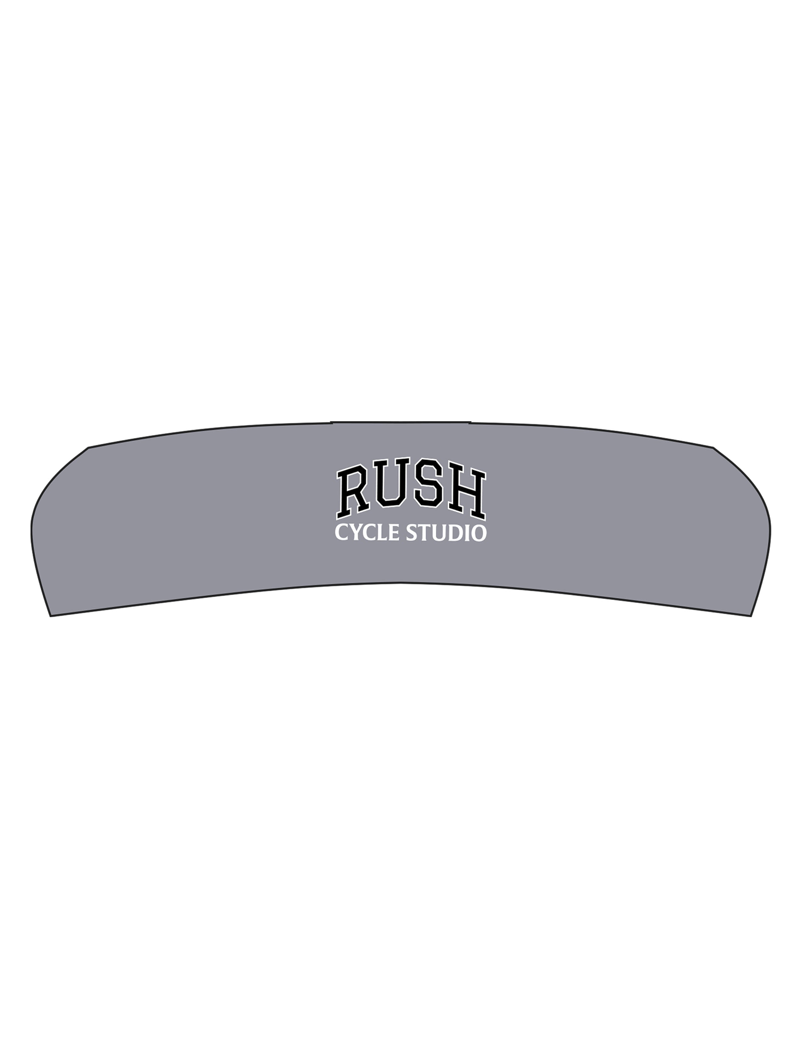 The Headband - Graphite - Rush Cycle Studio - Center Crown Stacked - Printed - Full Color