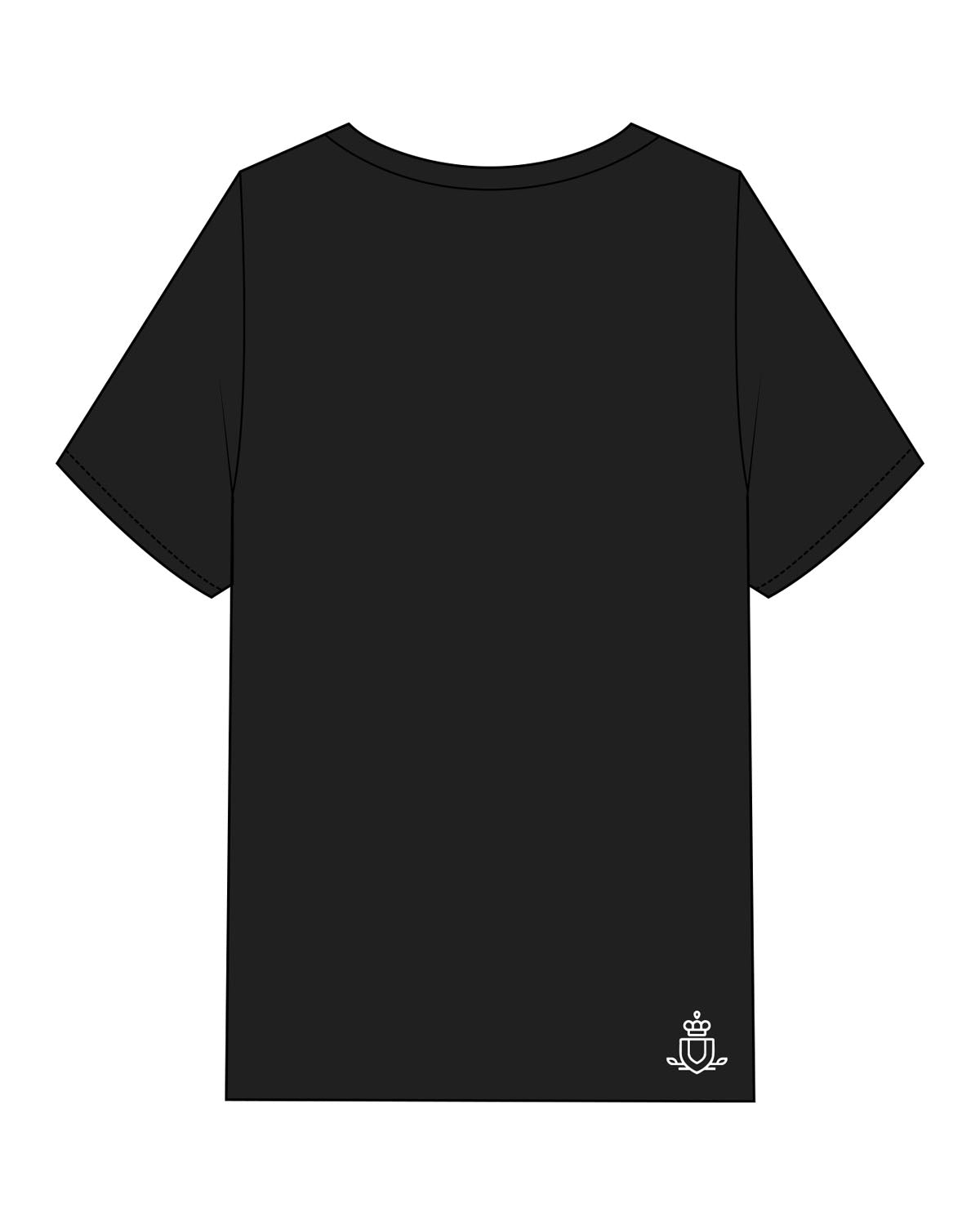 The Mens Heavyweight Tee - Black - Spa Kingston - Center Chest Stacked & Bottom Back - Printed - White