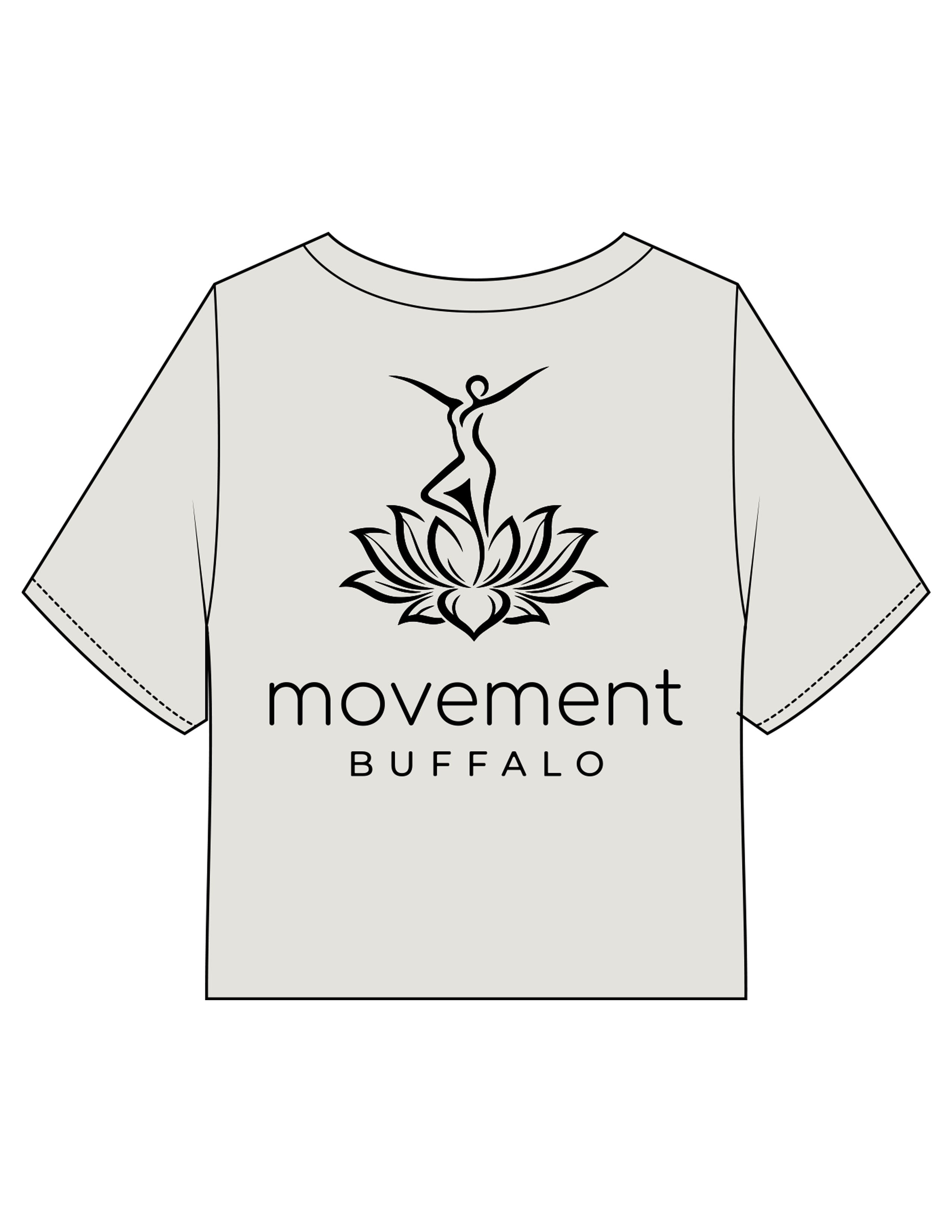 The Heavyweight Crop Tee - Washed Bone - Movement Pilates Buffalo - Back Stacked "LOTUS" - Printed - Black