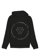 Commit Fitness - Womens Zip Hoodie - Black with Oat